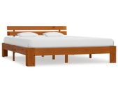 Bed Frame Honey Brown Solid Pine Wood 180x200 cm 6FT Super King