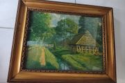 Vintage Mid-Century "Aug. Ahrend Bremen" Cottage Landscape Print