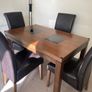 Solid Wood Dining Table + 4 Black Chairs Image 2