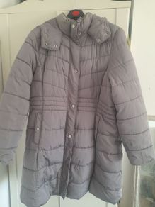 ladies long hooded quilted winter coat