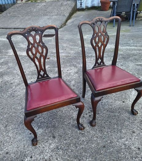 A pair of 19th century Chippendale style chairs