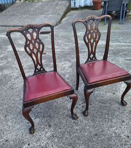A pair of 19th century Chippendale style chairs