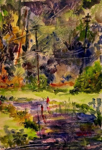 India scenes watercolour