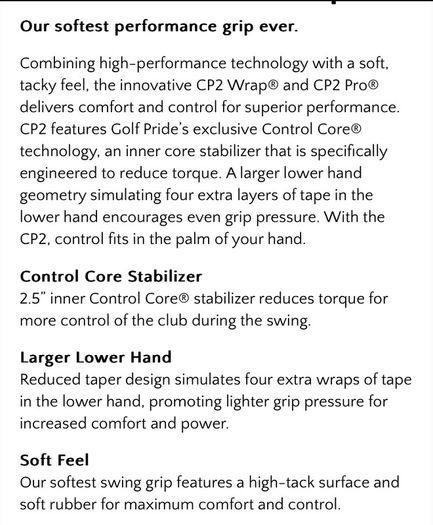 7 MIDSIZE Golf Pride CP2 Pro Grips