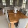 Solid oak dining table and chairs Image 2