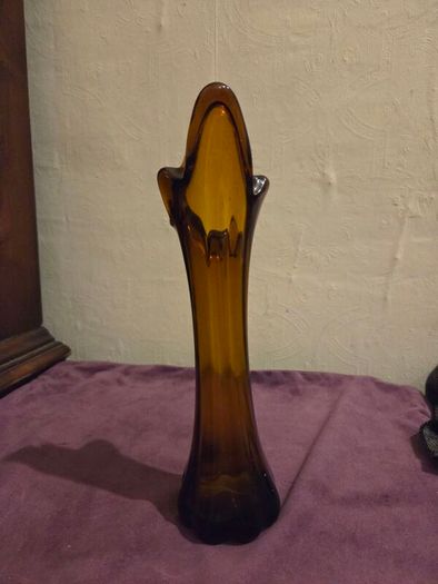 Mid Century 5 Finger Swung Glass Vase