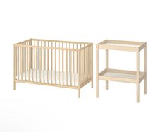 baby cot, mattress and changing table IKEA