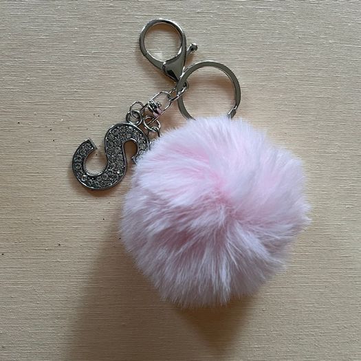 Pink key ring letter S