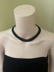 Crochet black necklace