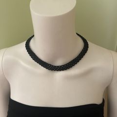 Crochet black necklace
