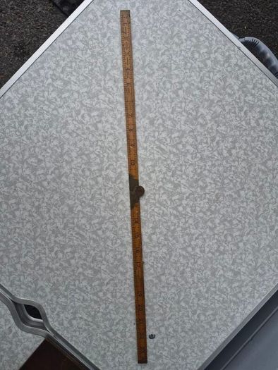 Antique 24 2FT Wood & Brass Pocket Ruler No. 25P
