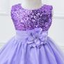 New Girls Sequinned Dress Flower Sash Sleeveless Formal Party Wedding Bridesmaid Sz 8-9yrs Image 2