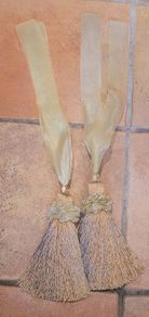 Satin Tassle with Voile Ribbon & Crystal Bead Curtain Tie-Backs x4