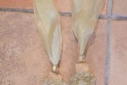 Satin Tassle with Voile Ribbon &amp; Crystal Bead Curtain Tie-Backs x4