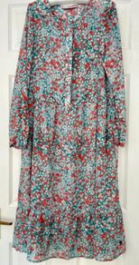 Numph Nuaphra Dress - Floral Midi Dress - Size 34 (fits bigger)