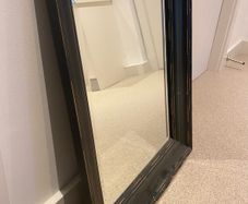 Solid Wood Framed Mirror . Rustic Black (65 x 55 cm)
