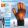USB Heated Gloves for Men Women, 3 Levels Temperature Thermal Heated Mittens, Double-Sided Heating Hand Warmers Rechargeable, Washable Touch Screen Full Finger Electric Heated Gloves for Winter Image 2