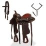 Western Saddle, Headstall&Breast Collar Real Leather 12" Brown Image 2