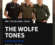 Two(2) standing wolfe tones tickets