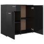 Sideboard High Gloss Black 160x36x75 cm Chipboard Image 10