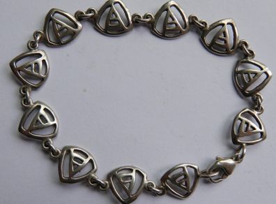 Vintage 925 Sterling Silver AA Link bracelet with Triangular Design