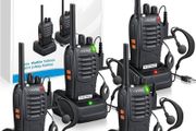 NEW SALE | Walkie Talkies 4Pcs Professional Best Walkie Talkies- 2 Way Radio Long Range Rechargeable Walkie Talkies for Adult With Original Earpieces &amp;16CH Single Band Supports