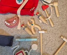 plan toys doctor and dentist set wooden