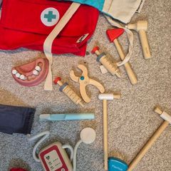 plan toys doctor and dentist set wooden