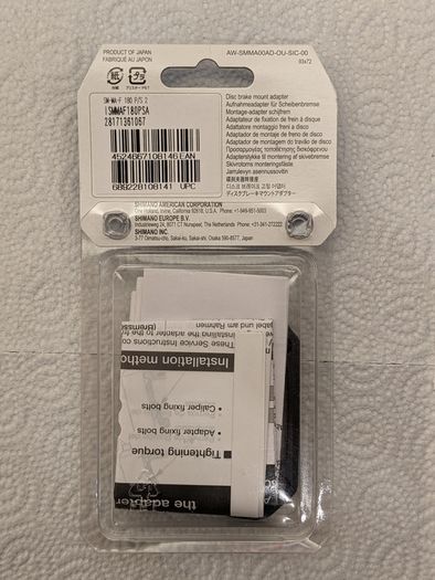 Shimano 160 mm IS fork to 180mm PM caliper adapter (SM-MA-F180P/S)