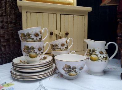 vintage tea set, bone china, Royal Grafton china, delph, tea set
