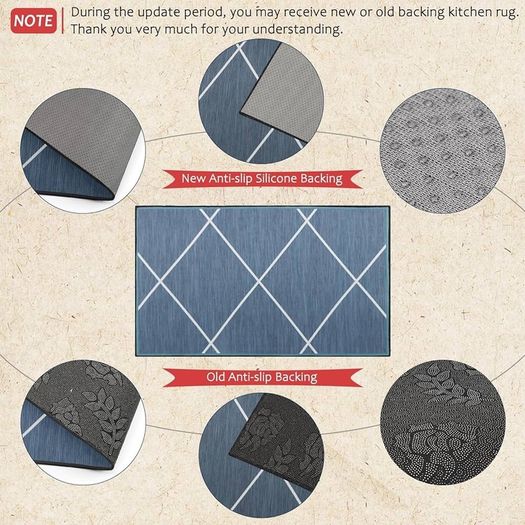 NEW SALE | Anti Slip Kitchen Rug Set: the anti-slip backing holds the pad in place; no more worries about slipping or scratching the floor; NOTE: please do not place it on wet floors. Comfort Kitchen Mats: microfiber material surface is soft to touch, no 