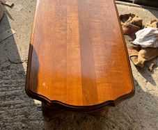 Solid maghoney 2 tier coffee table. Heavy piece