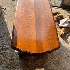 Solid maghoney 2 tier coffee table. Heavy piece