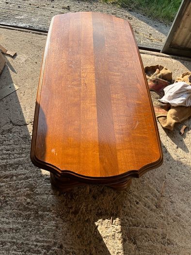 Solid maghoney 2 tier coffee table. Heavy piece