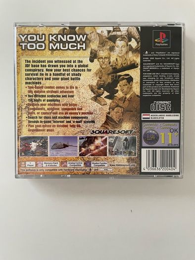 PlayStation 1 PS1 Front Mission 3 PAL Europe Complete with Manual Mint Disc