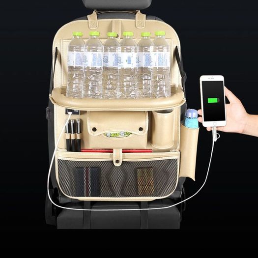 New Car Seat Organizer Back Seat Bag 4 USB Charge Storage Bag Holder Travel Multi-function Pocket Stowing Tidying Car Organizer