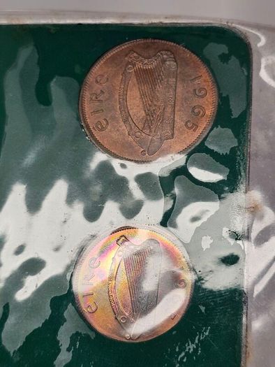 Ireland 1965 Coin Set in Plastic Holder Florin 3d 1d 1/2d