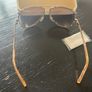 Chloe Isidora metal aviator sunglasses rose gold-tone metal wireframe, gradient lenses & White case Image 7