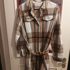 Brown check winter dress size 18 new