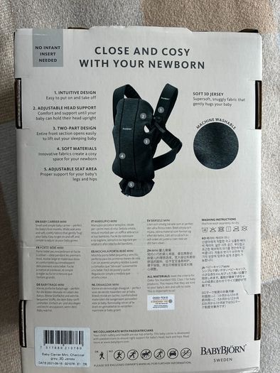 babybjorn baby carrier mini charcoal grey