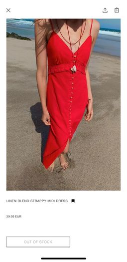 Zara Linen blend strappy midi Dress