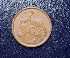South africa 5 cent coin