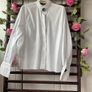 shirt Zara size large white blouse with grandfather frilled collar Image 6