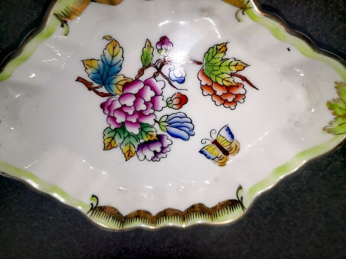 Herend Queen Victoria pattern tray and holder