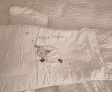 silver cloud cot bumper and duvet, used but in great condition, feel free to view other items we are selling and make an offer on bundling items together
