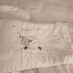 silver cloud cot bumper and duvet, used but in great condition, feel free to view other items we are selling and make an offer on bundling items together