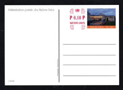2009 United Nations Geneva (4) postcards showing View of the Office of the United Nations in Geneva both mint and used