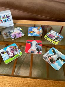 Tipperary Crystal Eoin O Connor Set Of 6 Cow Coasters