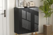 Narrow Shoe Storage Cabinet with Soft-Close Hinges and Adjustable Shelves for 15-20 Pairs of Shoes