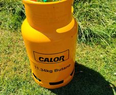 Calor Butane Gas Bottle, half full.
